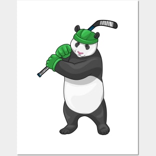 Panda Ice hockey Ice hockey stick Posters and Art